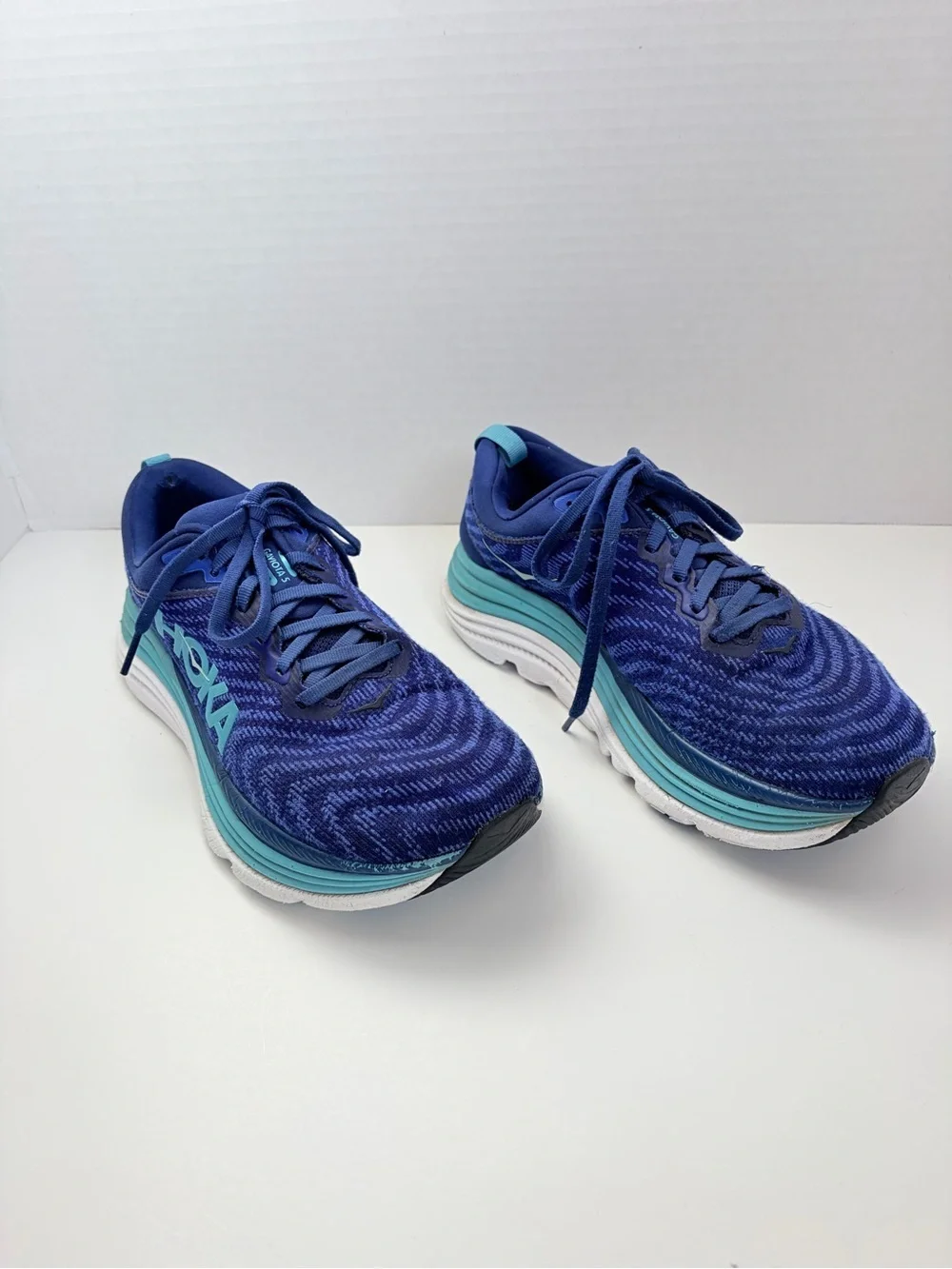 Hoka Cushioned Running Shoes Gaviota 5 Stability Sneakers Blue Teal Size 7.5